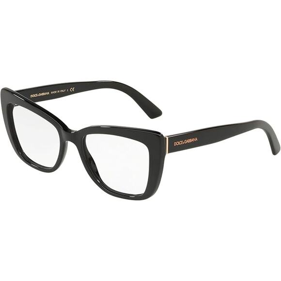 Dolce and Gabbana DG 3308 Black Oversized Optical Frames Cat Eye Eyeglass